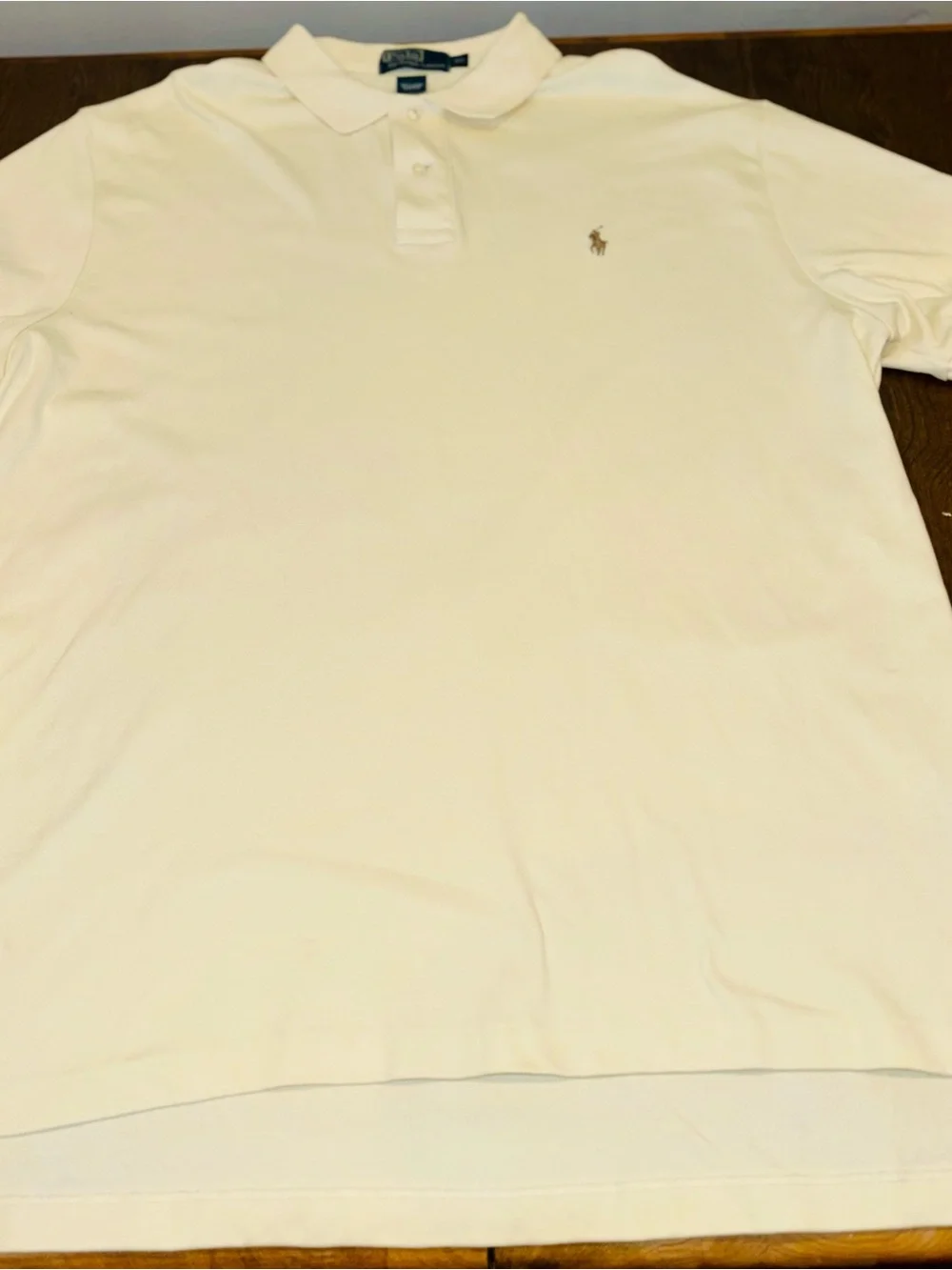 Ralph Lauren Cream Short Sleeve Polo with Embroidered Pony